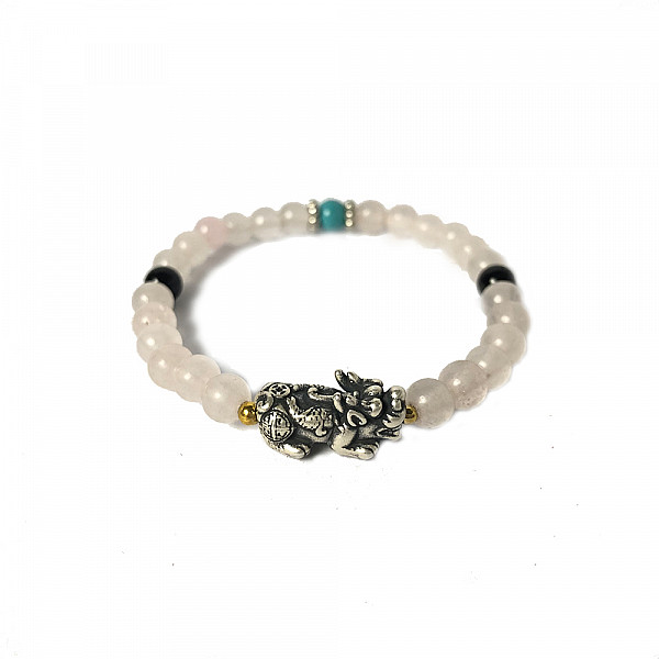 粉水晶貔貅手串