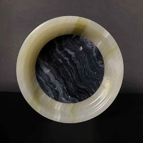 青玉×黑大理石菸灰缸